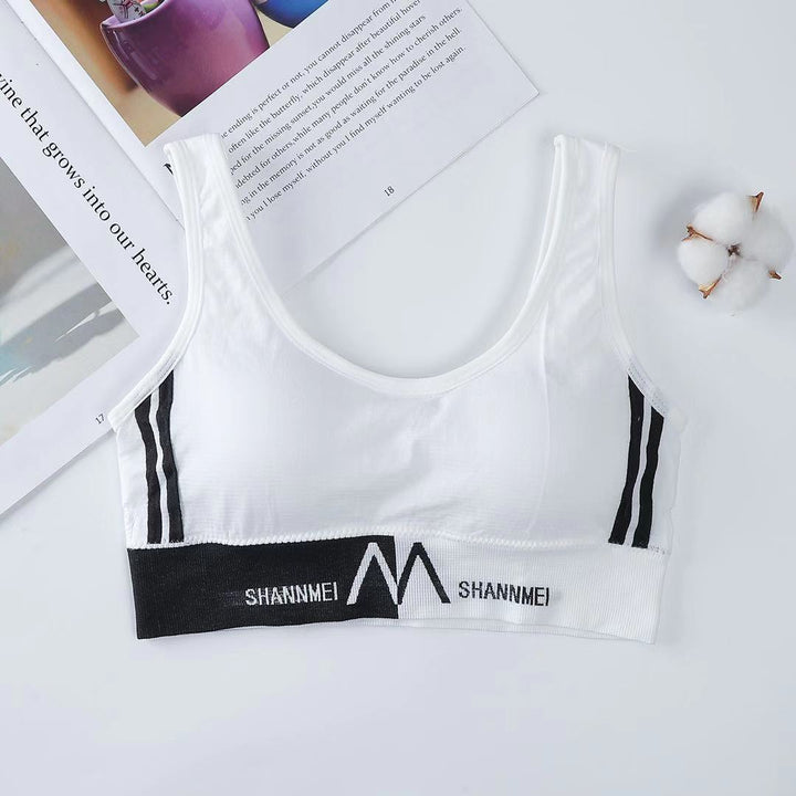 Sports bra with inscriptions