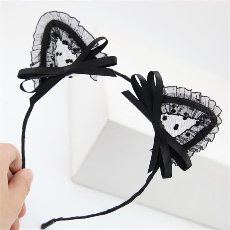 Lace headband with ears