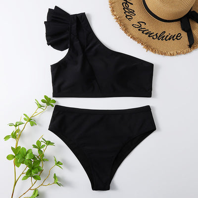 Two-piece swimsuit with a frill