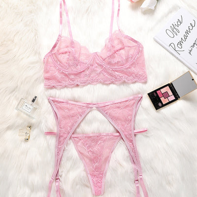 3-piece lace lingerie set